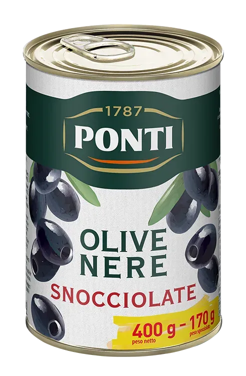 Ponti Olive Nere Snocciolate in Salamoia