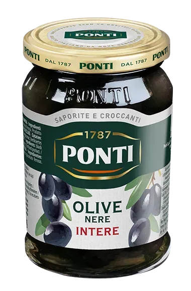 Ponti Olive Nere Intere in salamoia morbide